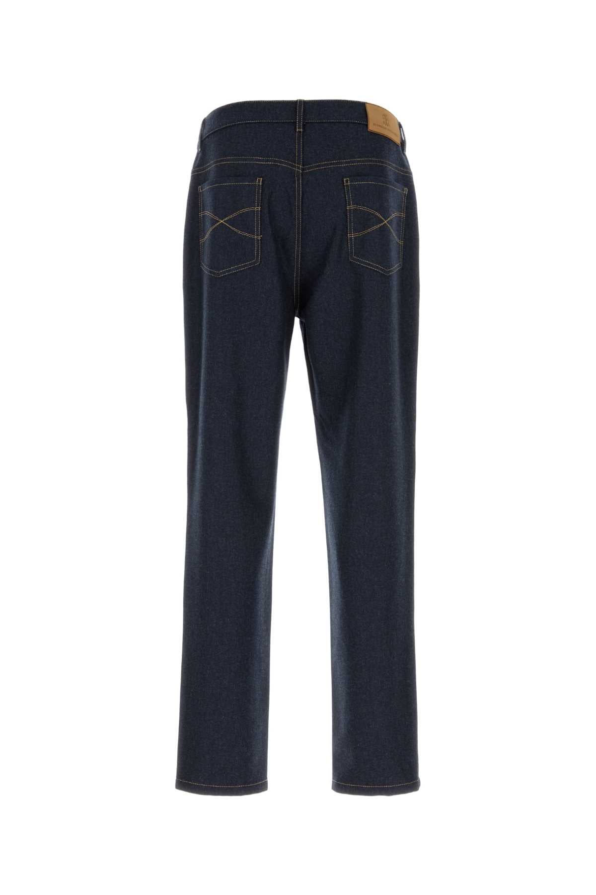 Brunello Cucinelli Men Dark Blue Felt Pant BRUNELLO CUCINELLI