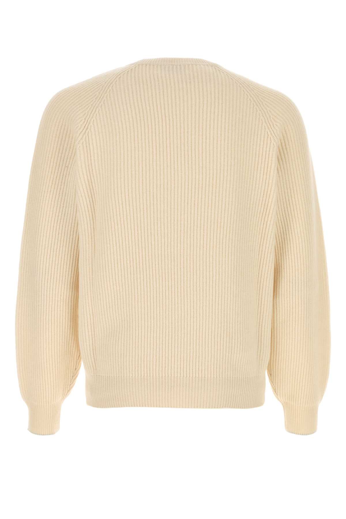 Brunello Cucinelli Men Cream Cashmere Sweater BRUNELLO CUCINELLI