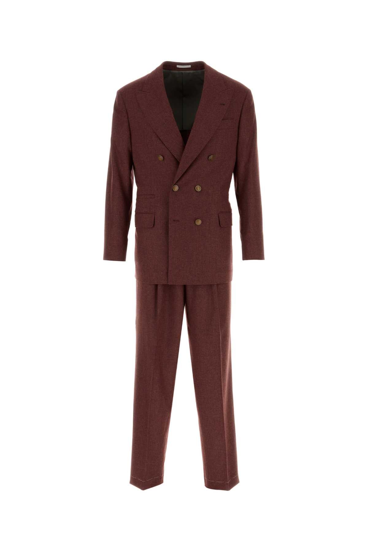 Brunello Cucinelli Men Tyrian Purple Wool Blend Dress BRUNELLO CUCINELLI
