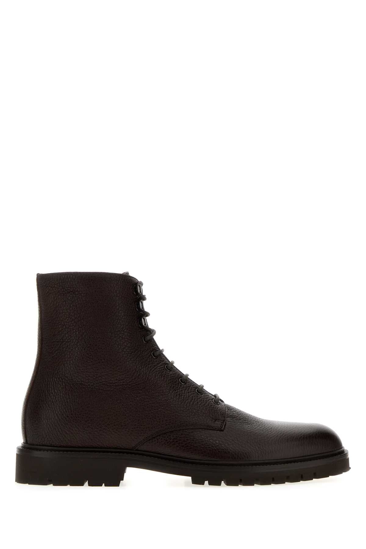 Brunello Cucinelli Men Chocolate Leather Ankle Boots BRUNELLO CUCINELLI
