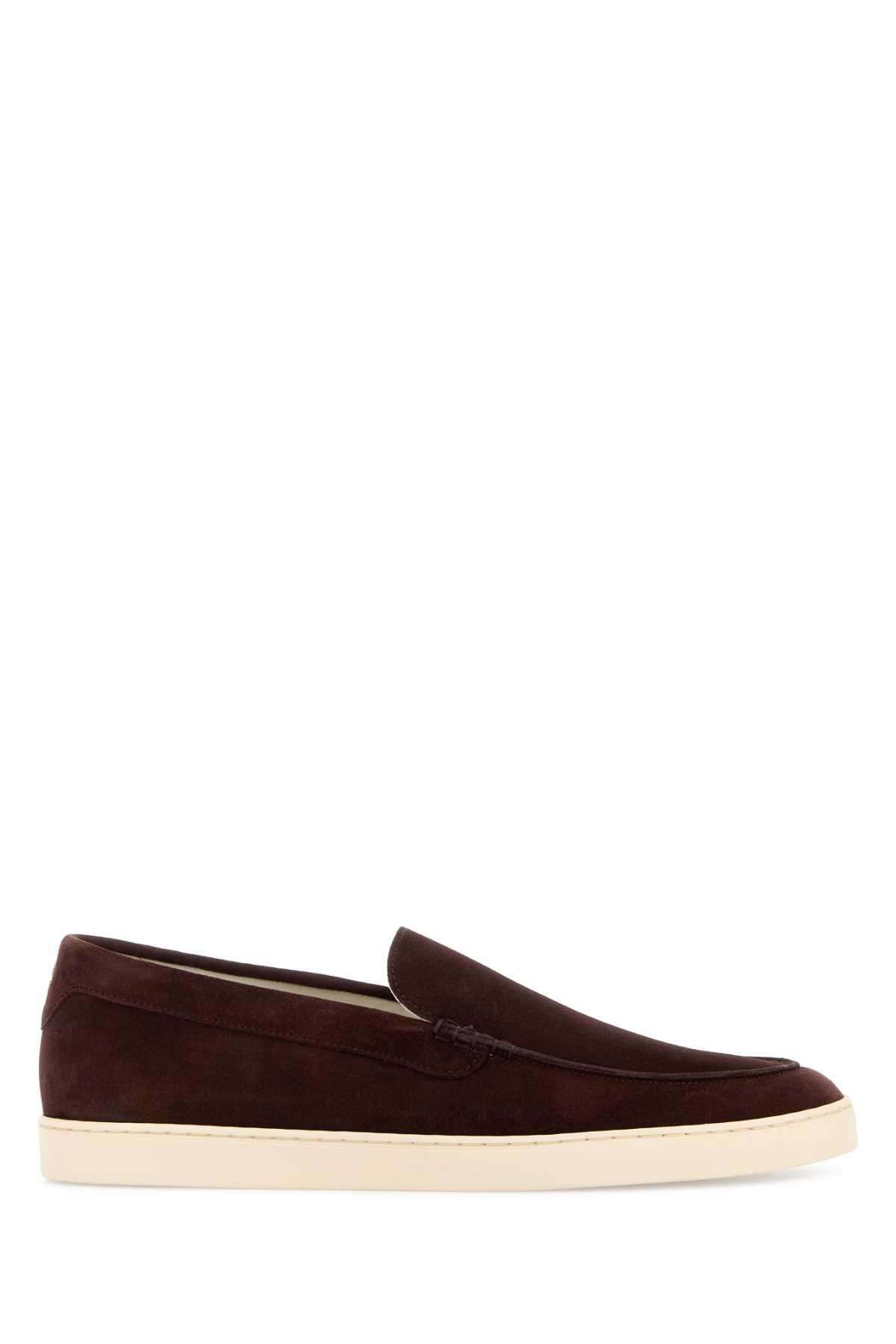 Brunello Cucinelli Men Chocolate Suede Loafers BRUNELLO CUCINELLI