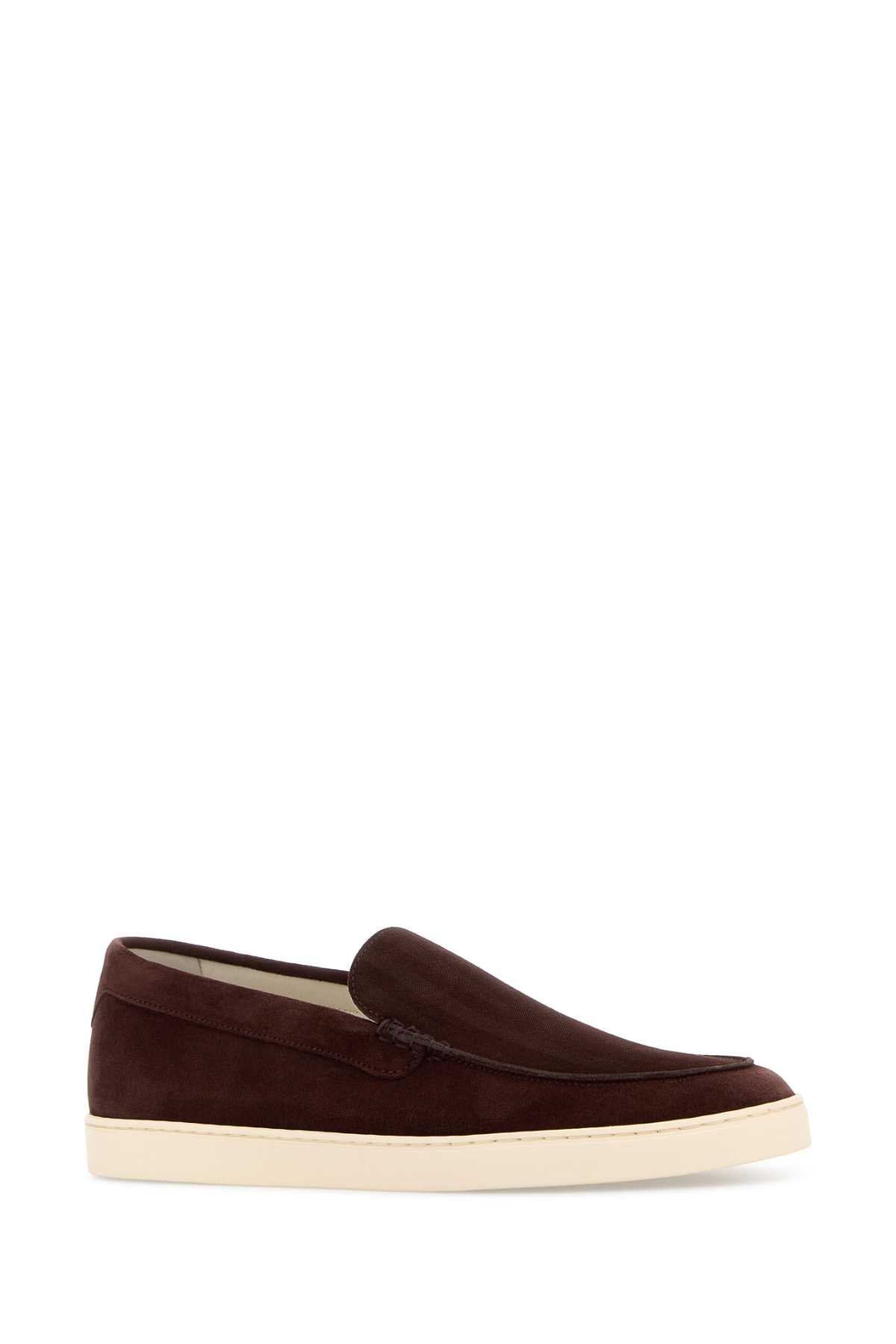 Brunello Cucinelli Men Chocolate Suede Loafers BRUNELLO CUCINELLI