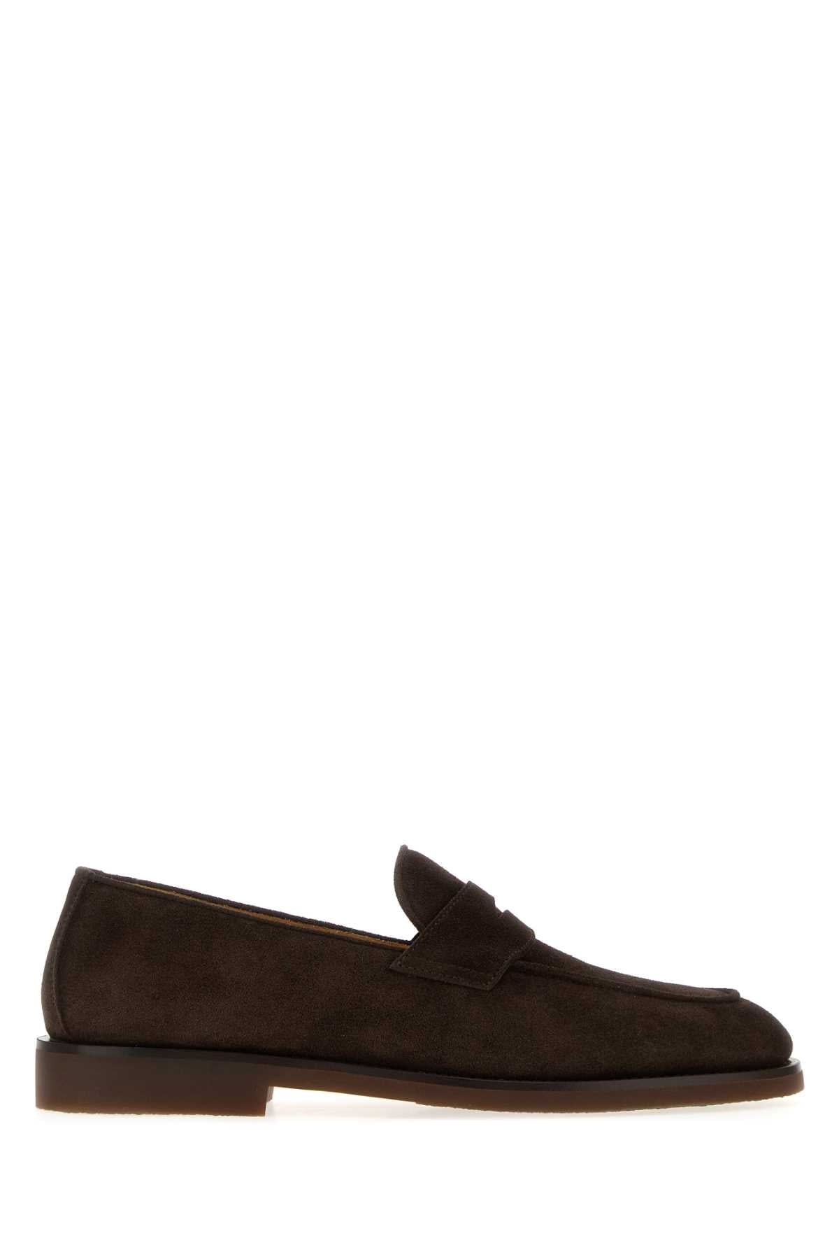 Brunello Cucinelli Men Dark Brown Suede Loafers BRUNELLO CUCINELLI