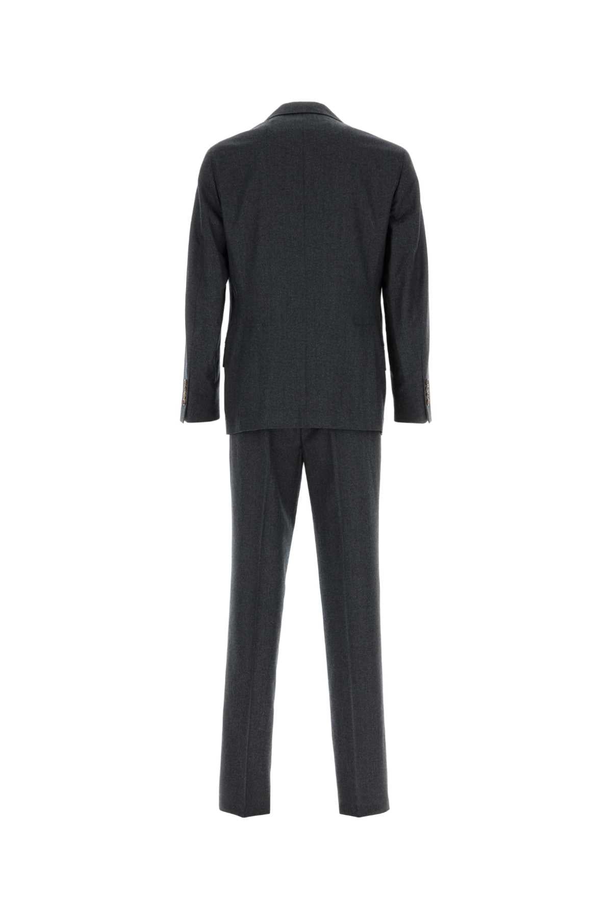 Brunello Cucinelli Men Dark Grey Flannel Suit BRUNELLO CUCINELLI