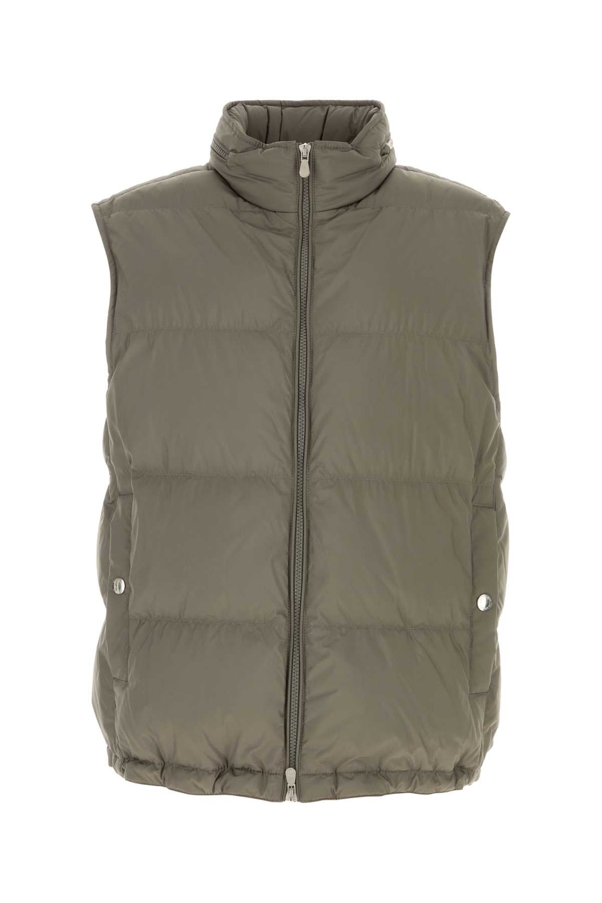 Brunello Cucinelli Men Grey Polyester Sleeveless Down Jacket BRUNELLO CUCINELLI