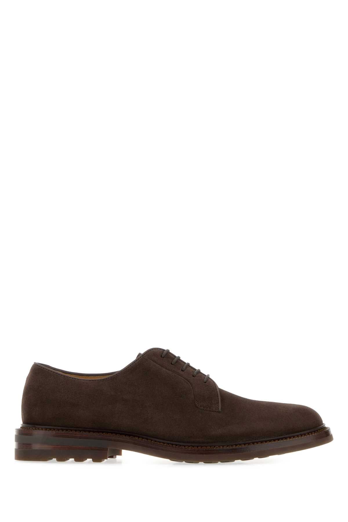 Brunello Cucinelli Men Chocolate Suede Lace-Up Shoes BRUNELLO CUCINELLI