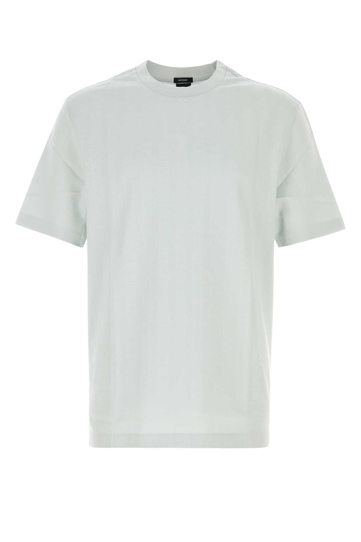 Boss Men Pastel Light-Blue Cotton T-Shirt BOSS