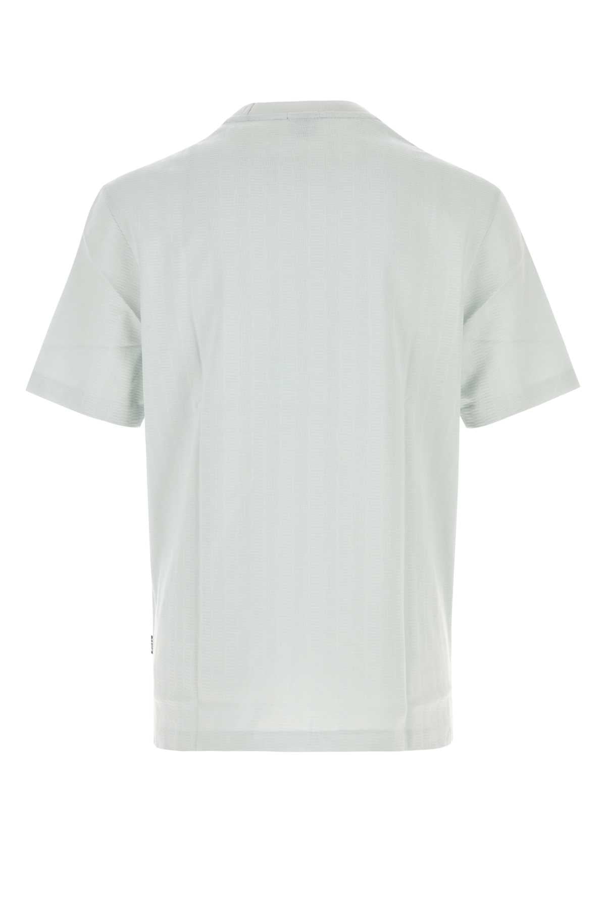 Boss Men Pastel Light-Blue Cotton T-Shirt BOSS