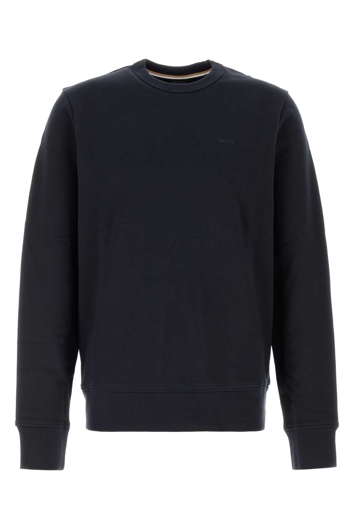 Boss Men Midnight Blue Cotton Sweatshirt BOSS