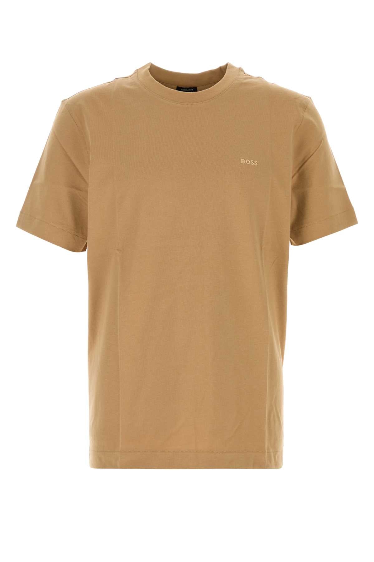 Boss Men Camel Cotton T-Shirt BOSS