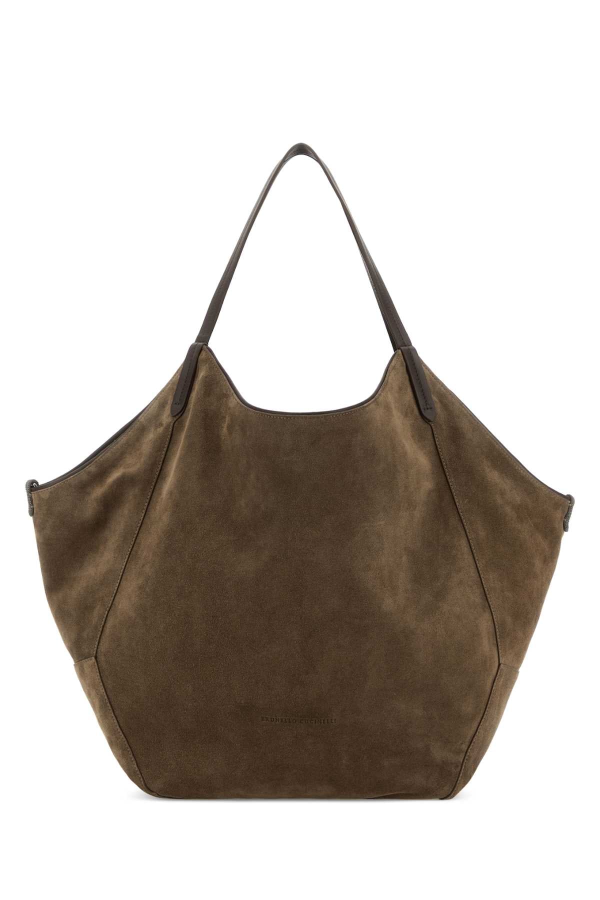 Brunello Cucinelli Women Mud Suede Shopping Bag BRUNELLO CUCINELLI