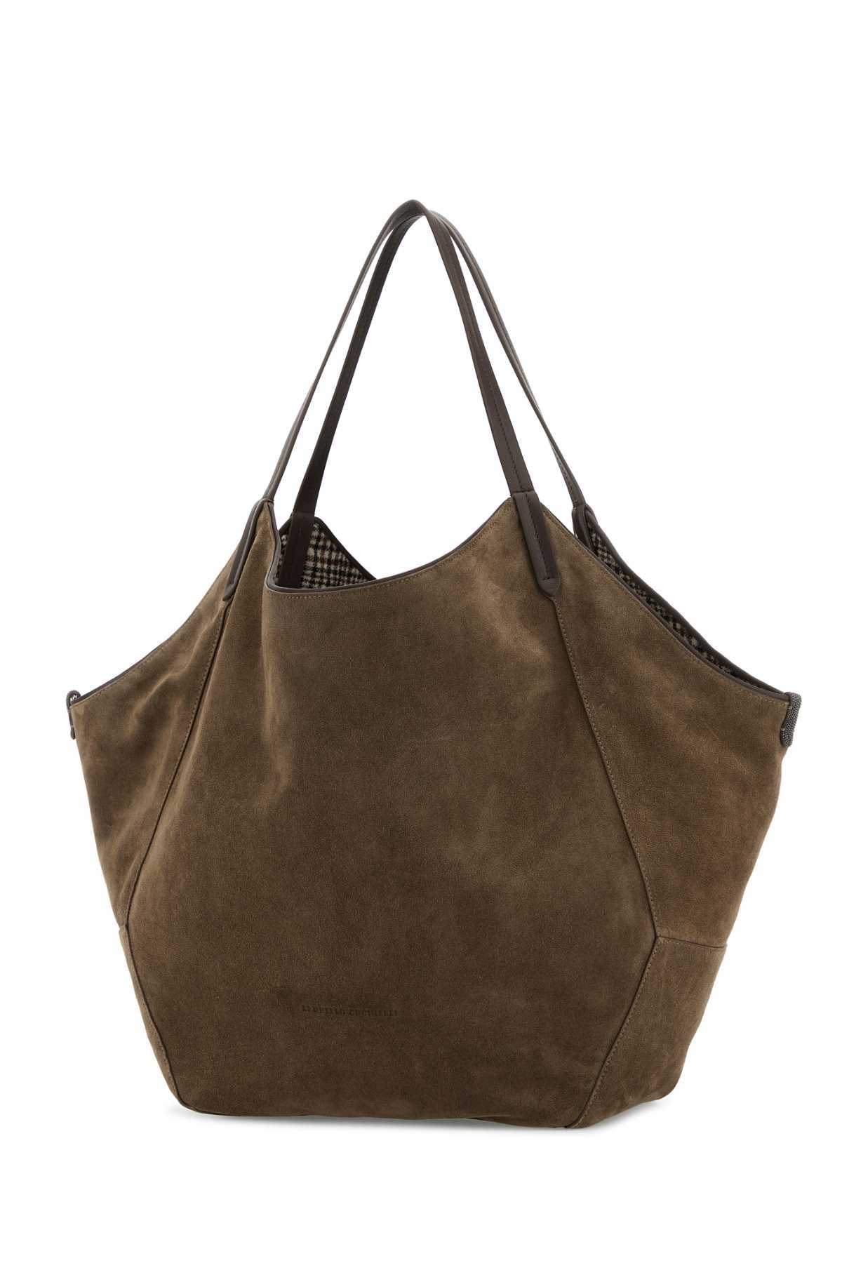 Brunello Cucinelli Women Mud Suede Shopping Bag BRUNELLO CUCINELLI