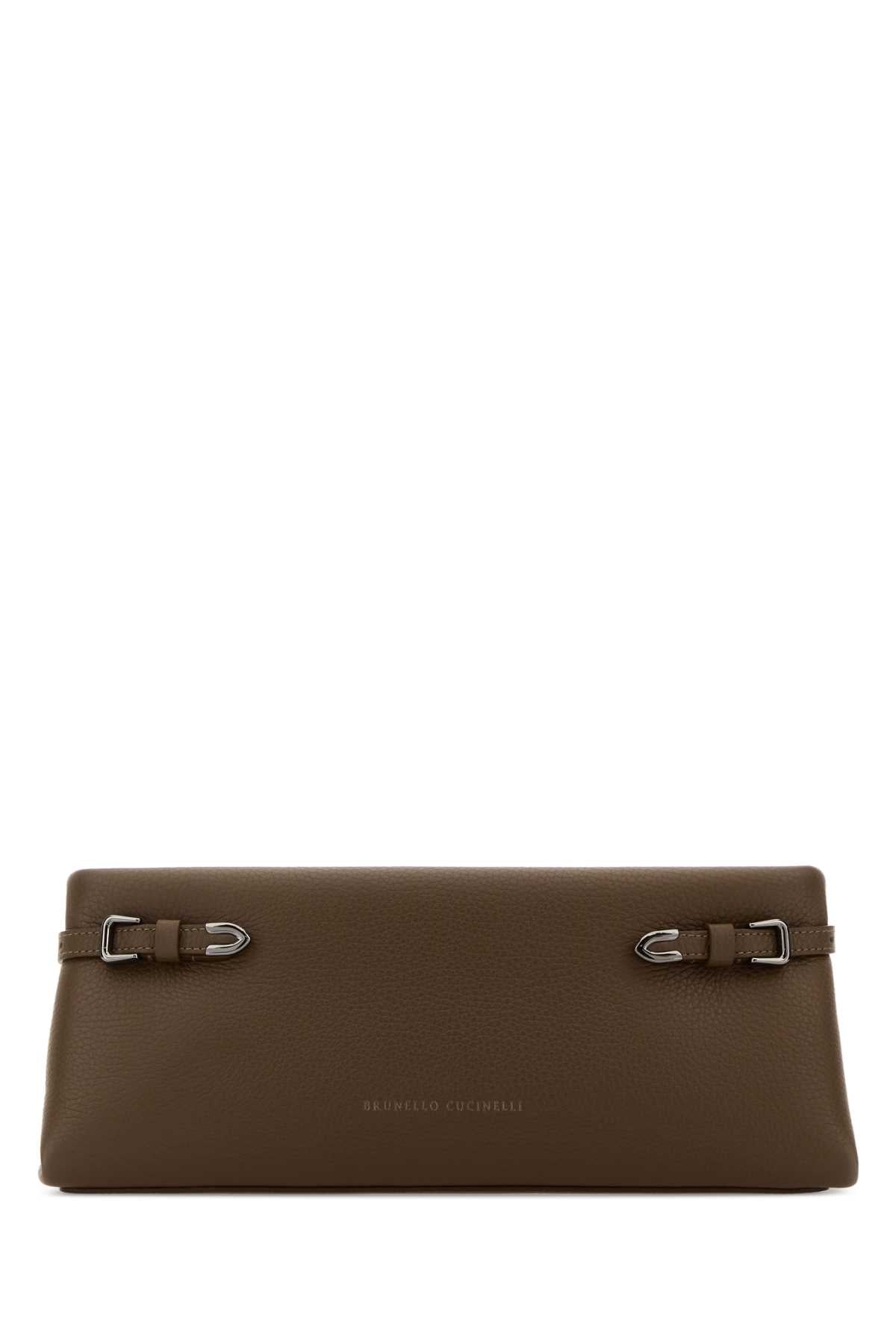 Brunello Cucinelli Women Mud Leather Clutch BRUNELLO CUCINELLI