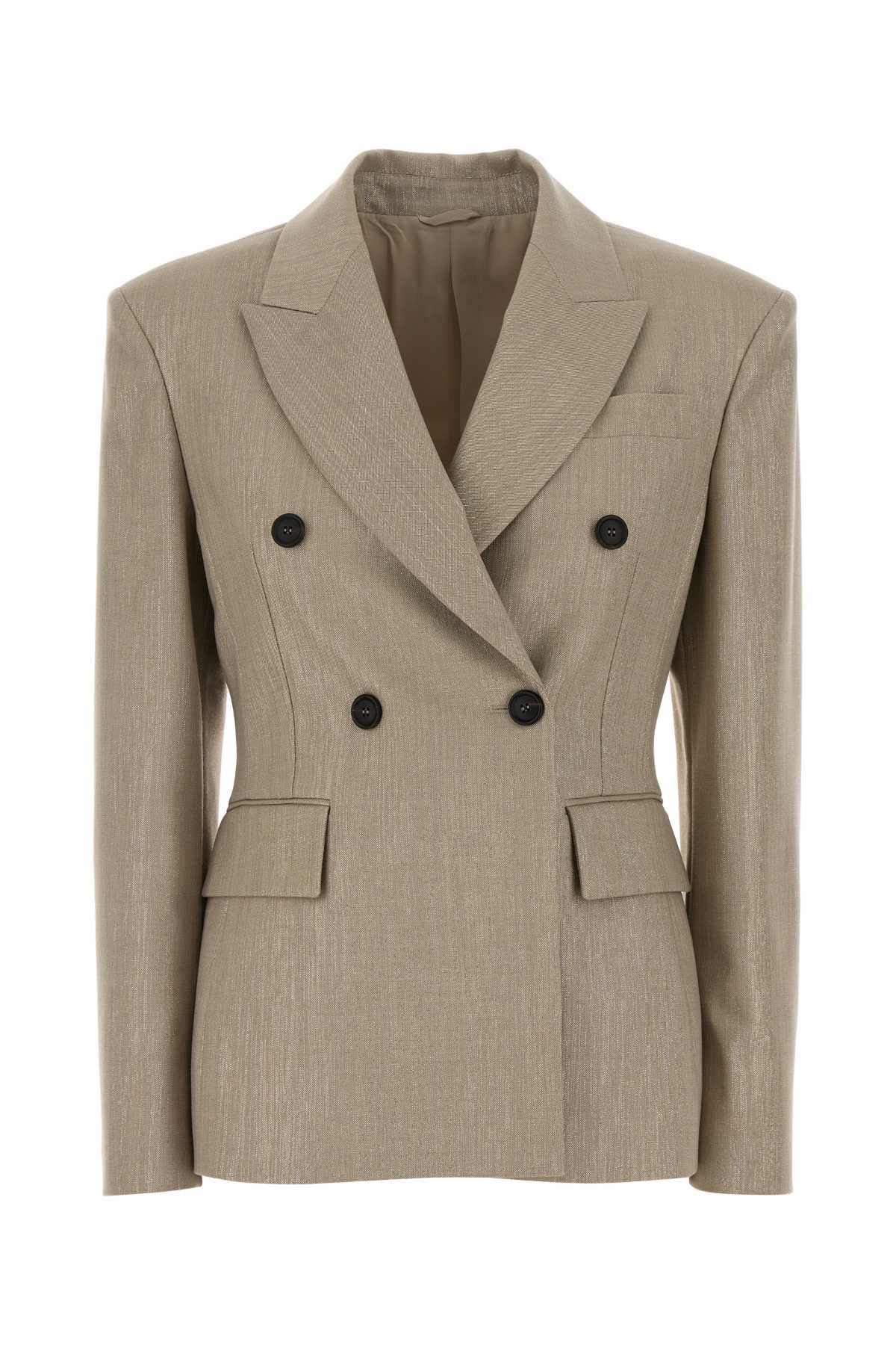 Brunello Cucinelli Women Cappuccino Twill Blazer BRUNELLO CUCINELLI