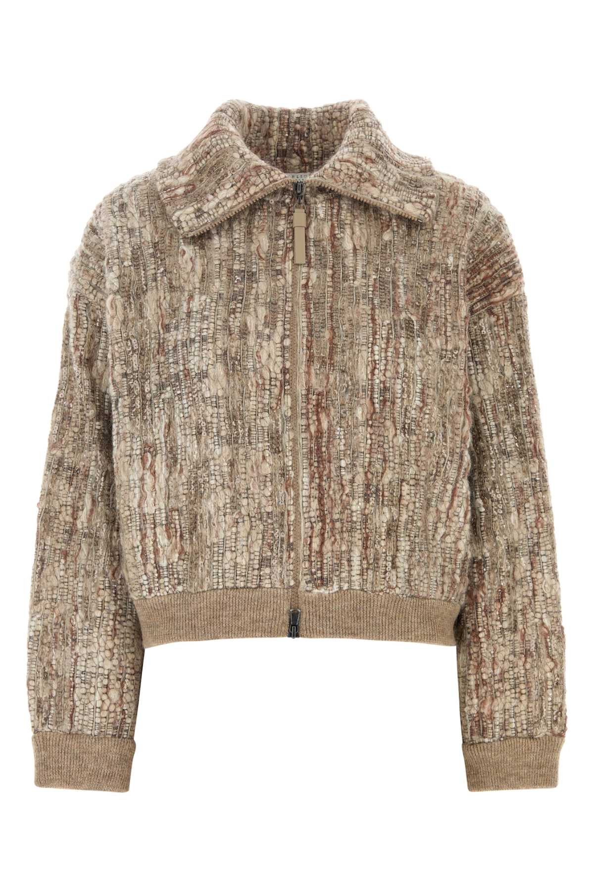 Brunello Cucinelli Women Multicolor Mohair Blend Bomber Jacket