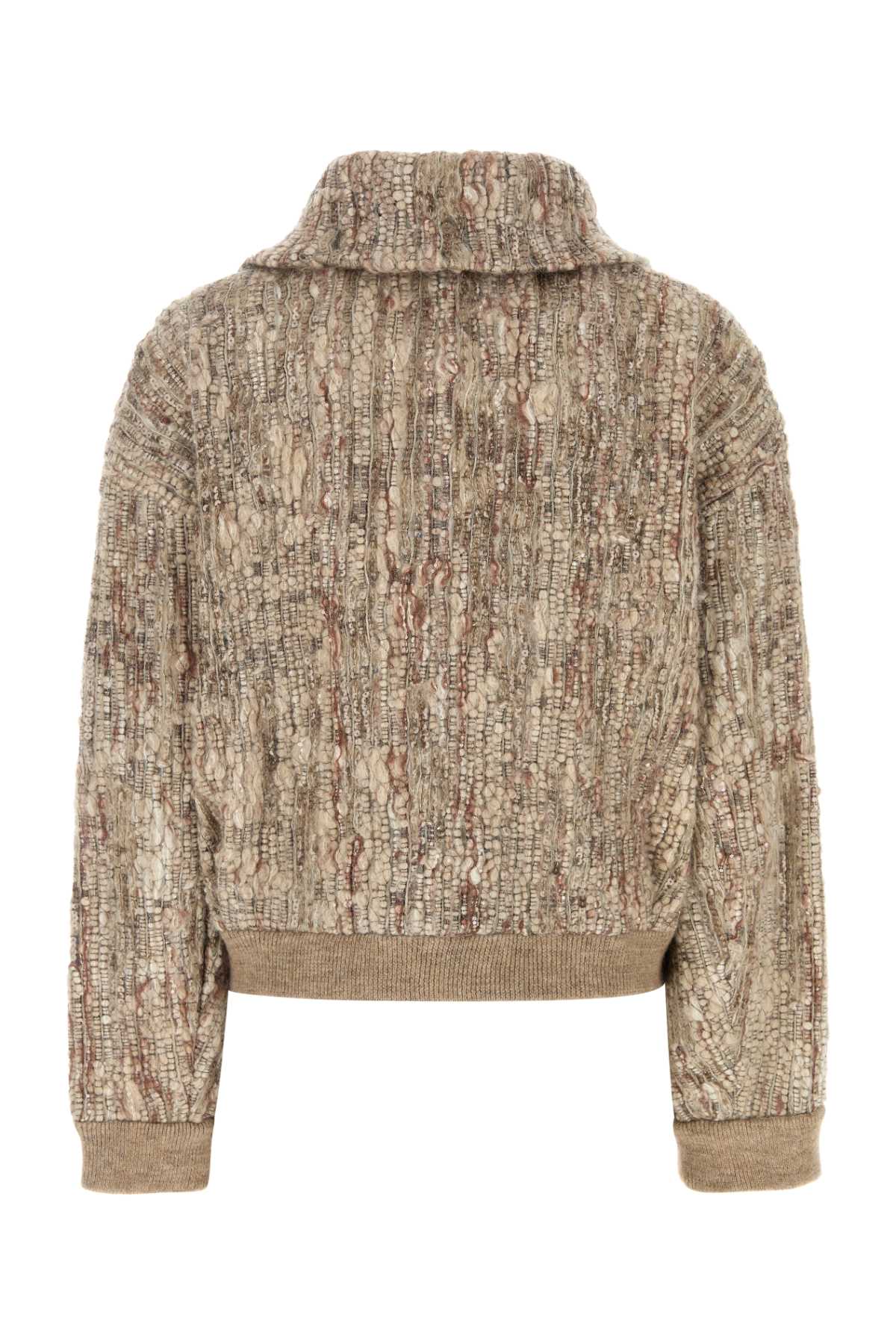 Brunello Cucinelli Women Multicolor Mohair Blend Bomber Jacket