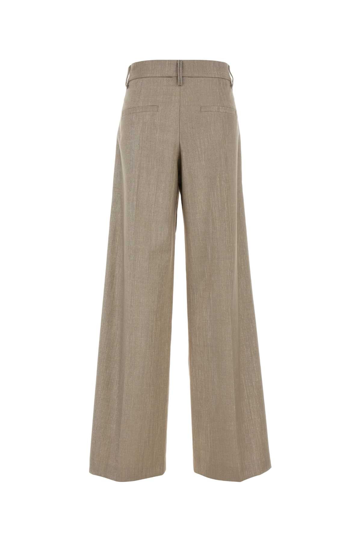 Brunello Cucinelli Women Gold Stretch Polyester Blend Palazzo Pant BRUNELLO CUCINELLI