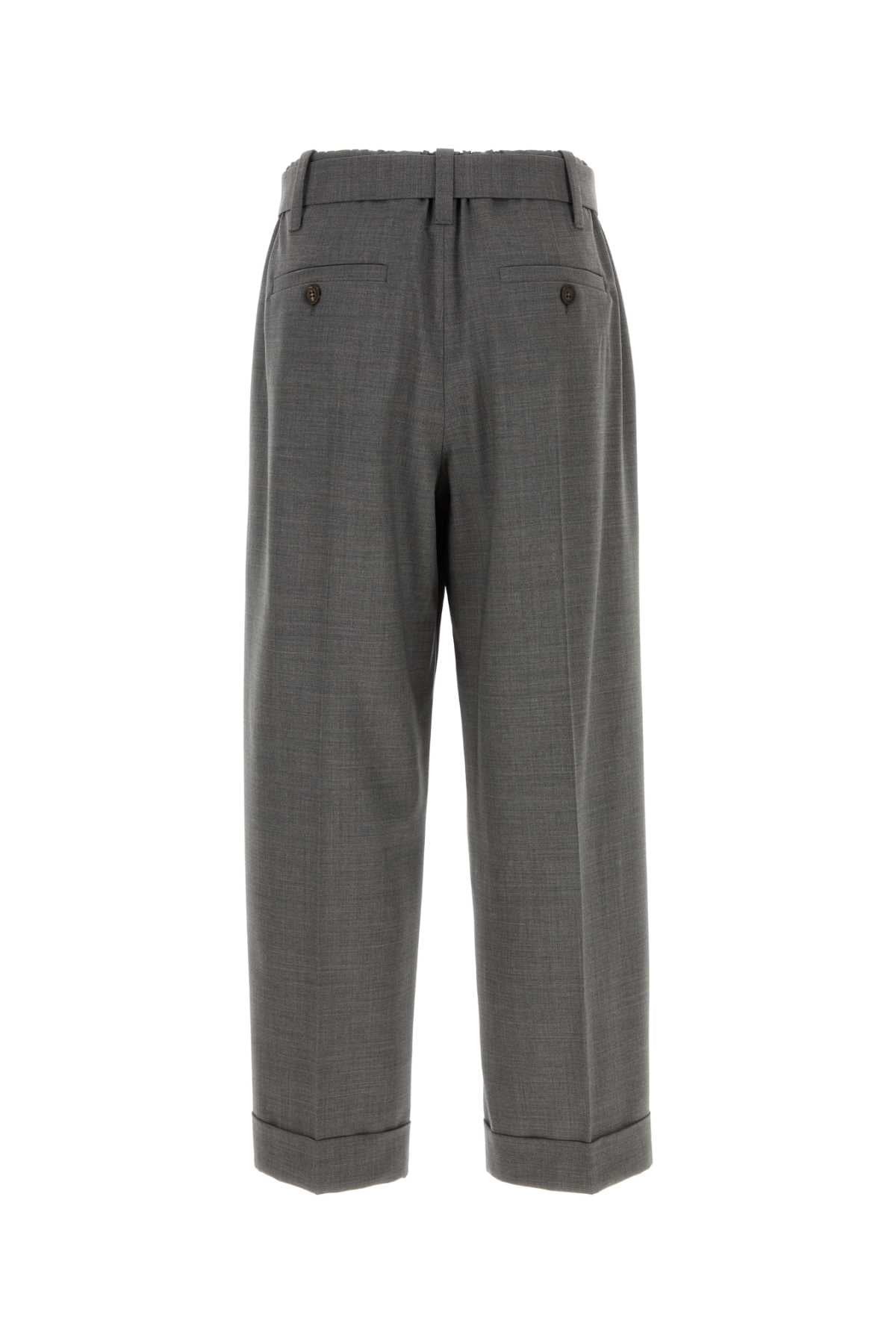 Brunello Cucinelli Women Grey Stretch Wool Blend Pant BRUNELLO CUCINELLI