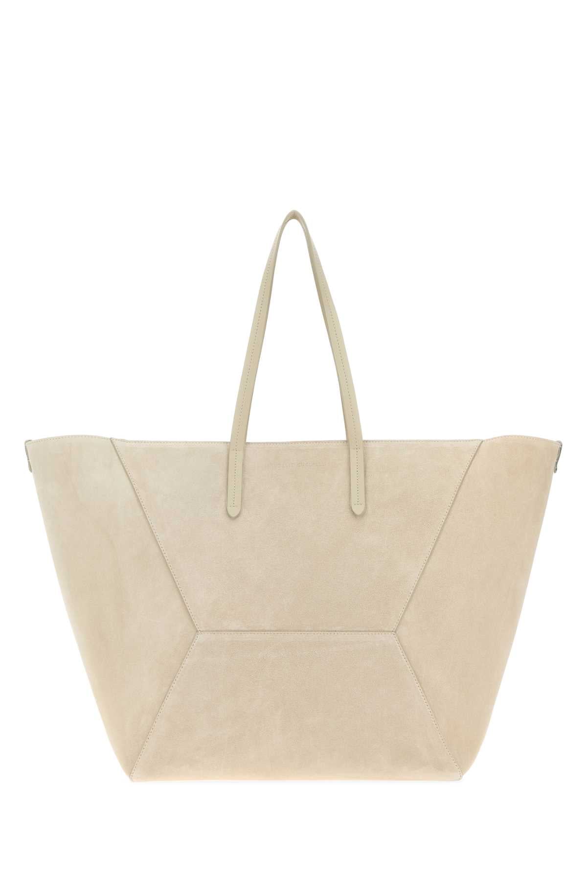 Brunello Cucinelli Women Sand Suede Shopping Bag BRUNELLO CUCINELLI