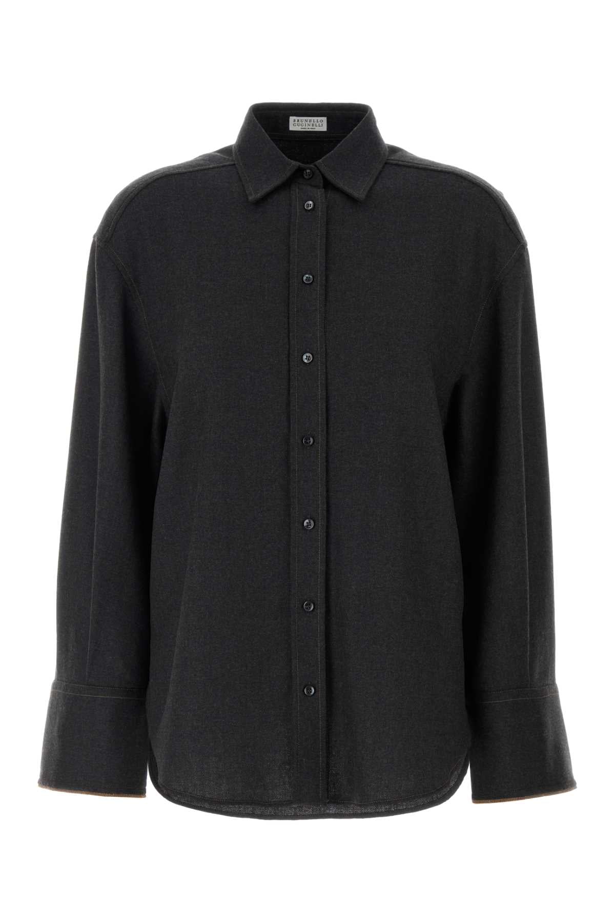 Brunello Cucinelli Women Graphite Wool Shirt BRUNELLO CUCINELLI