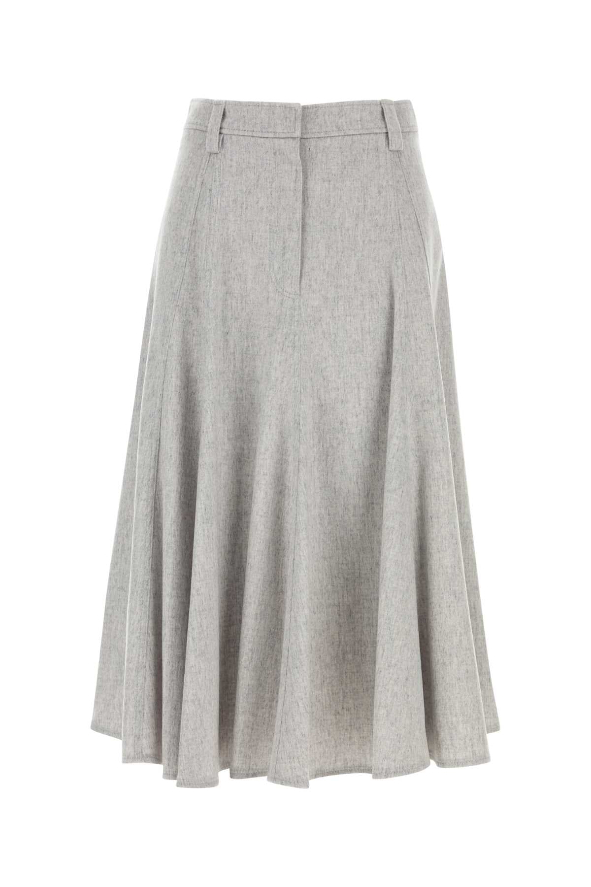 Brunello Cucinelli Women Light Grey Wool Skirt BRUNELLO CUCINELLI