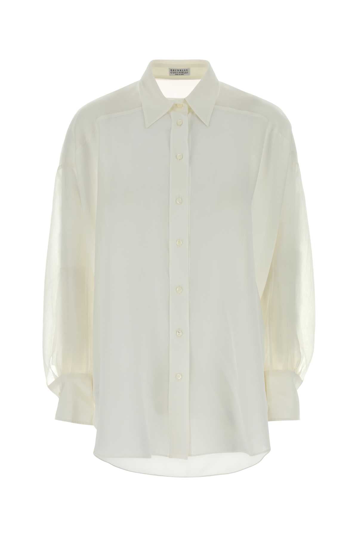 Brunello Cucinelli Women White Silk Shirt BRUNELLO CUCINELLI
