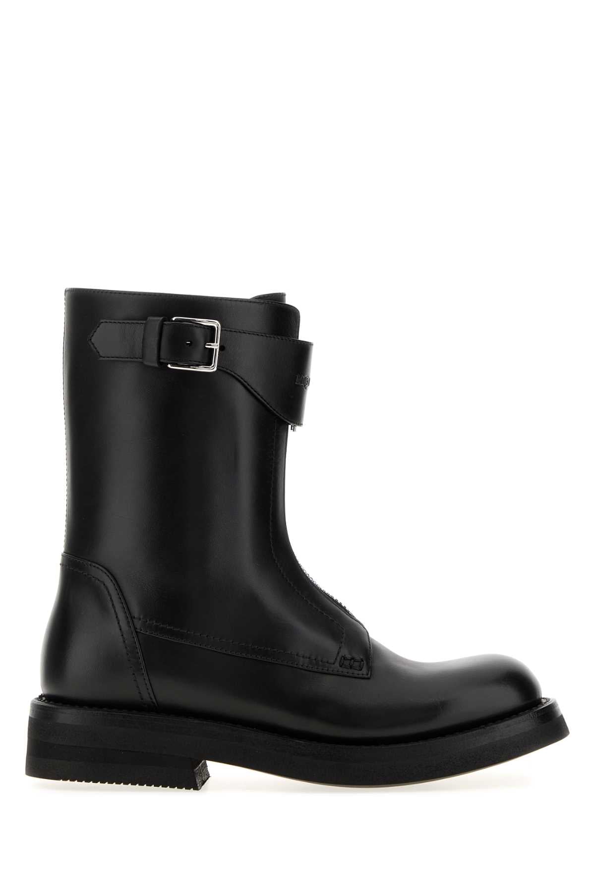 Alexander Mcqueen Women Black Leather Biker Boots ALEXANDER MCQUEEN