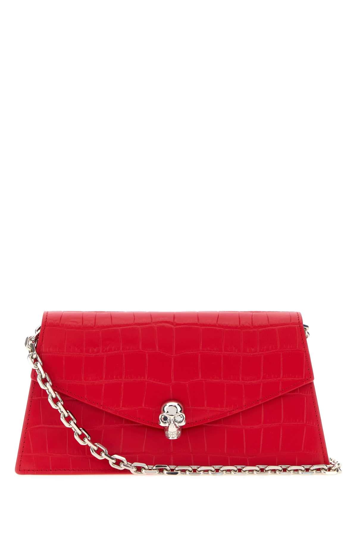 Alexander Mcqueen Women Red Leather Mini Skull Crossbody Bag ALEXANDER MCQUEEN