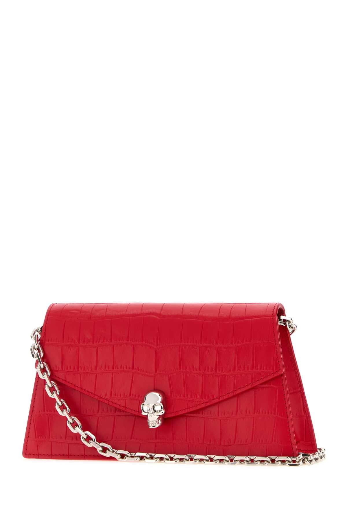 Alexander Mcqueen Women Red Leather Mini Skull Crossbody Bag ALEXANDER MCQUEEN