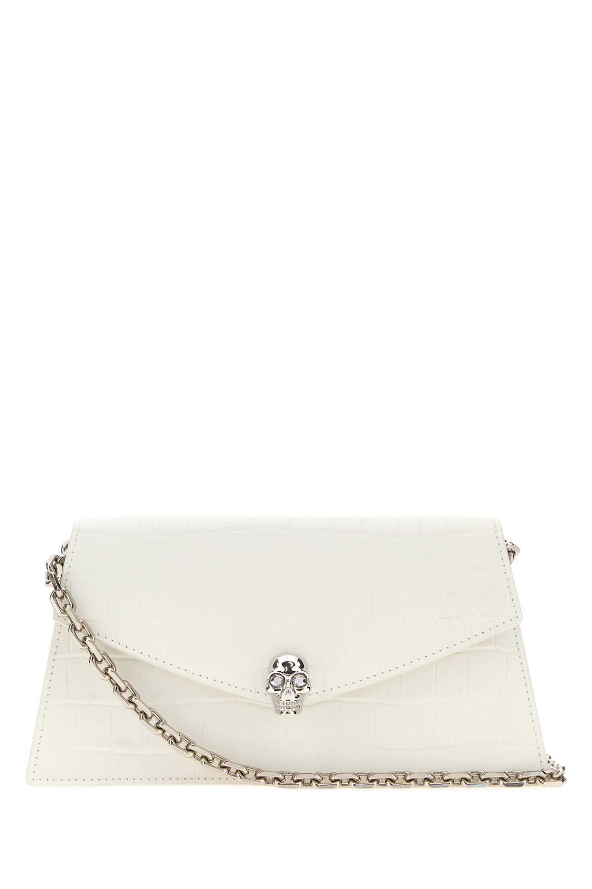 Alexander Mcqueen Women White Leather Mini Skull Crossbody Bag ALEXANDER MCQUEEN