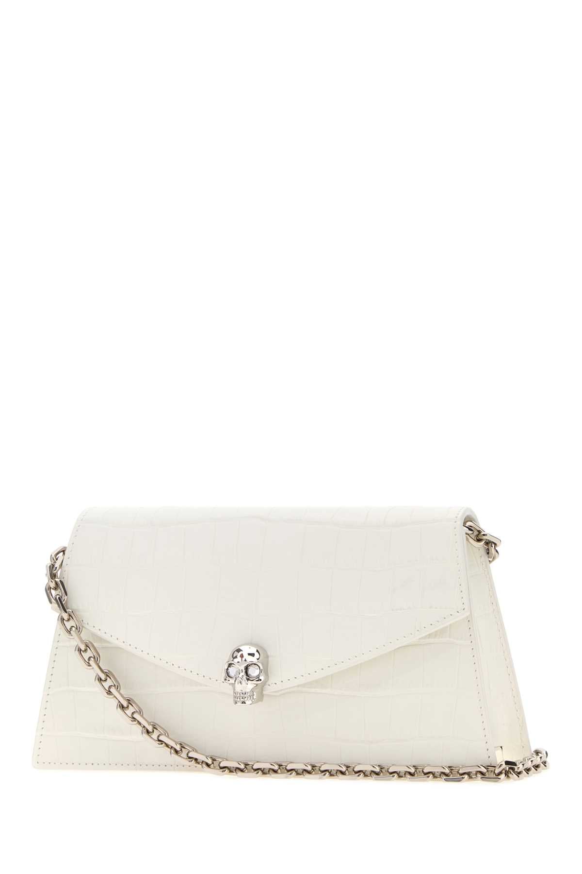 Alexander Mcqueen Women White Leather Mini Skull Crossbody Bag ALEXANDER MCQUEEN