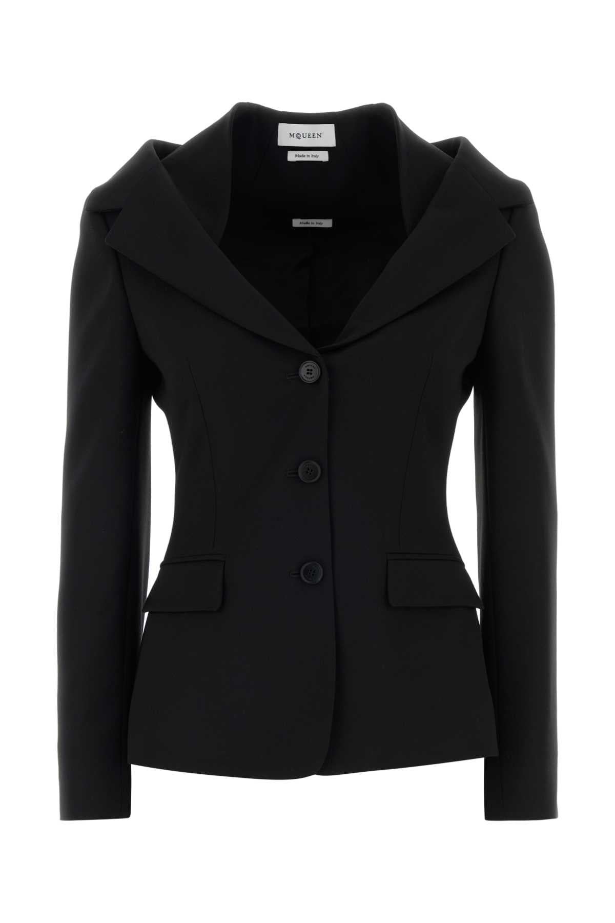 Alexander Mcqueen Women Black Grain De Poudre Blazer ALEXANDER MCQUEEN