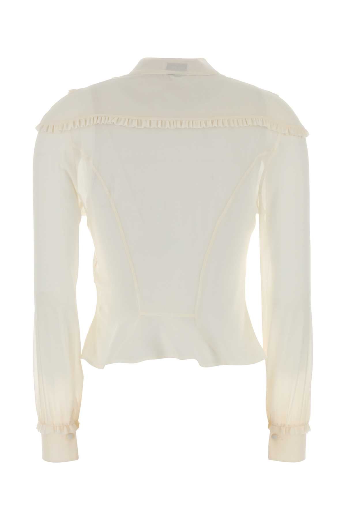 Alexander Mcqueen Women White Chiffon Shirt ALEXANDER MCQUEEN