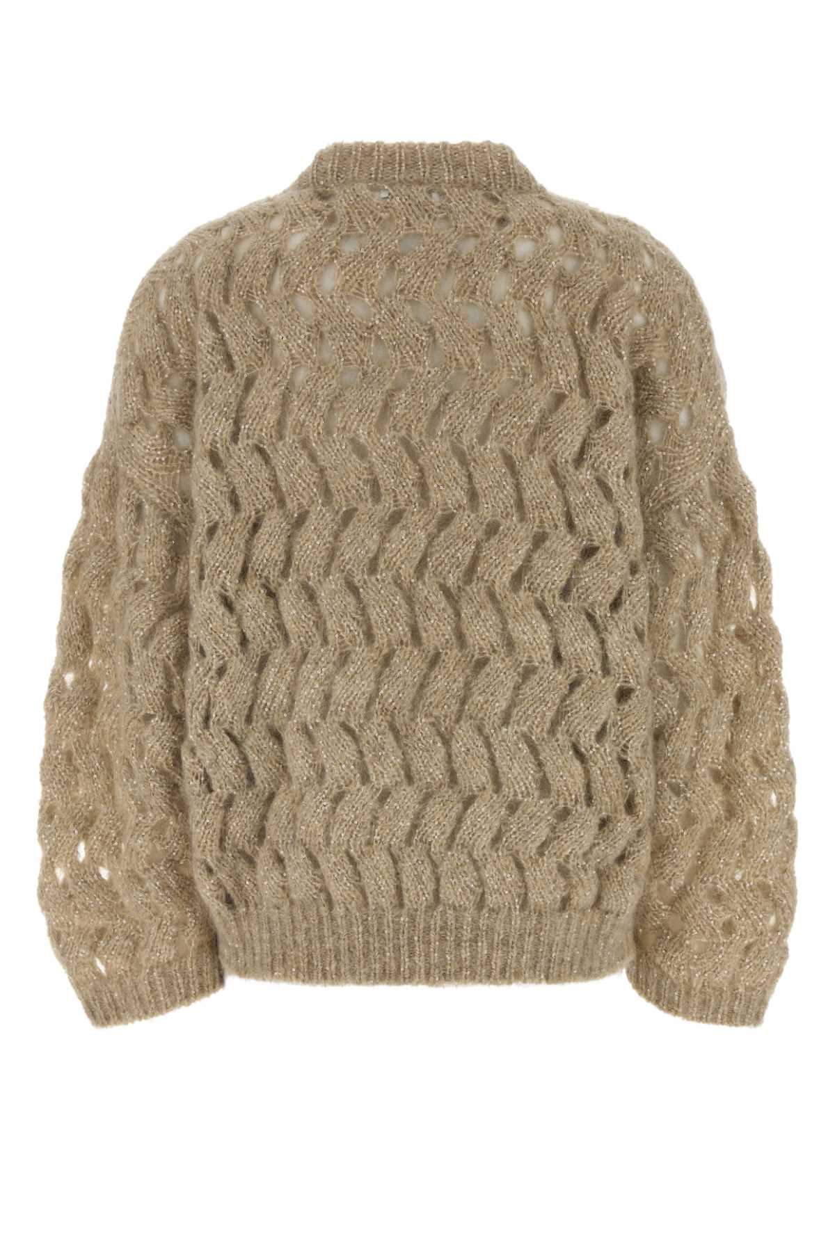 Brunello Cucinelli Women Sand Mohair Blend Oversize Sweater BRUNELLO CUCINELLI
