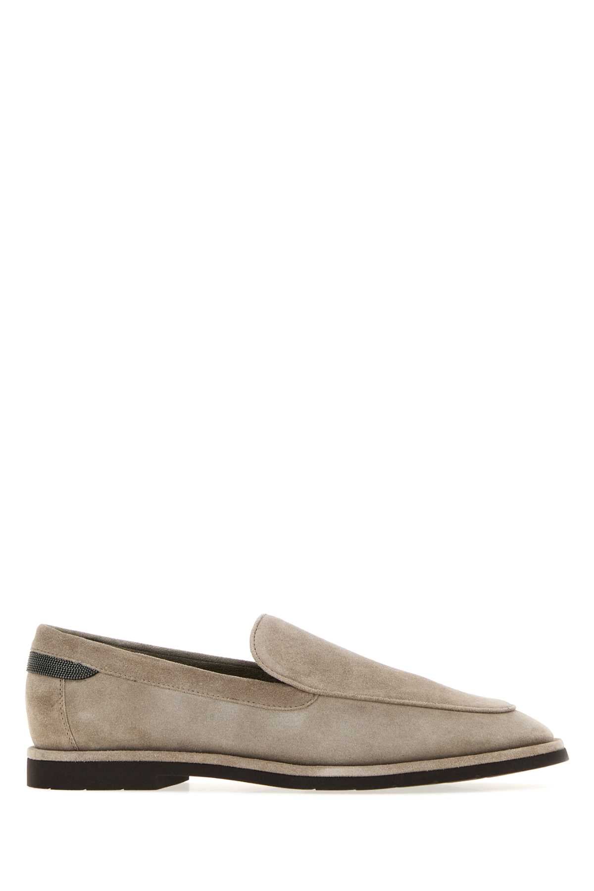 Brunello Cucinelli Women Sand Suede Loafers BRUNELLO CUCINELLI