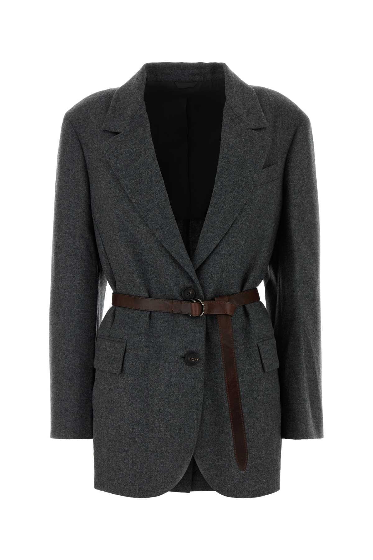 Brunello Cucinelli Women Dark Grey Wool Blend Blazer BRUNELLO CUCINELLI