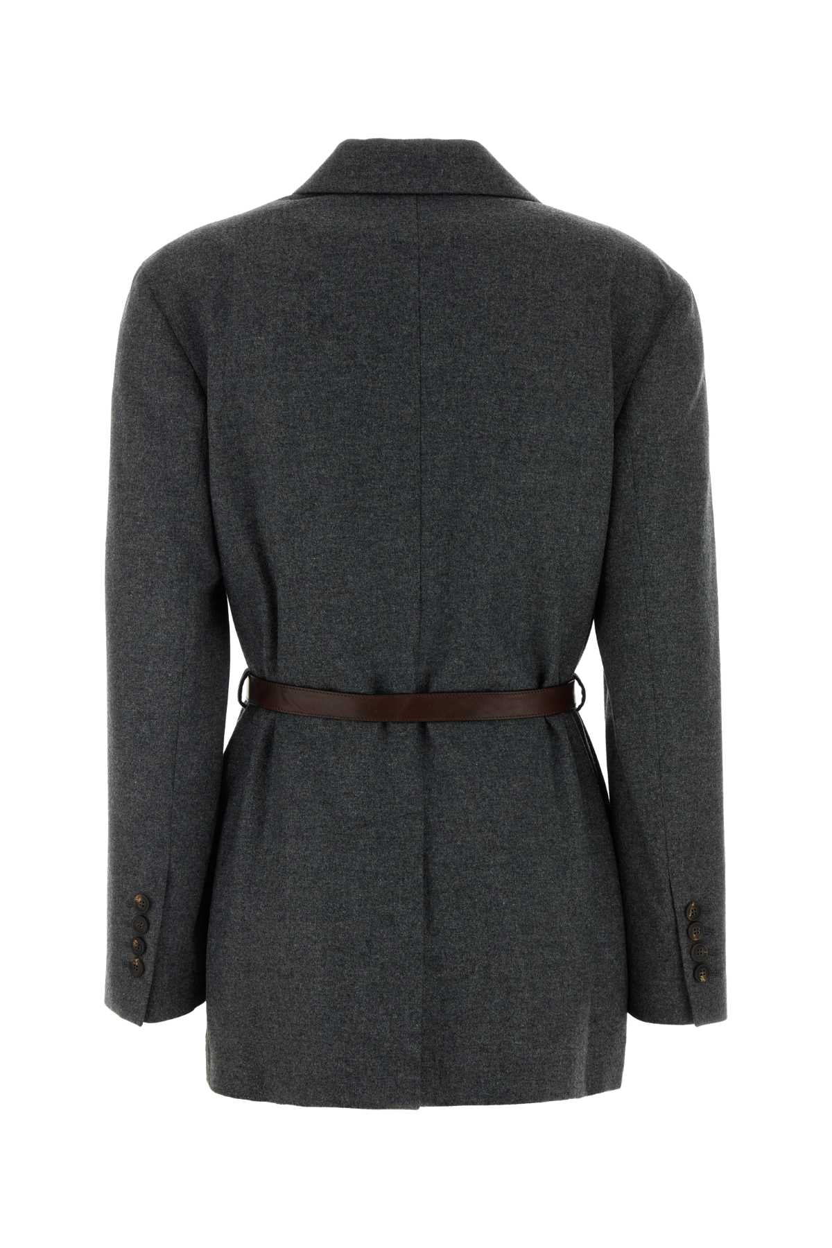 Brunello Cucinelli Women Dark Grey Wool Blend Blazer BRUNELLO CUCINELLI
