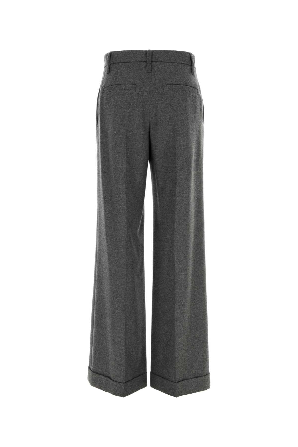 Brunello Cucinelli Women Dark Grey Wool Blend Palazzo Pant BRUNELLO CUCINELLI
