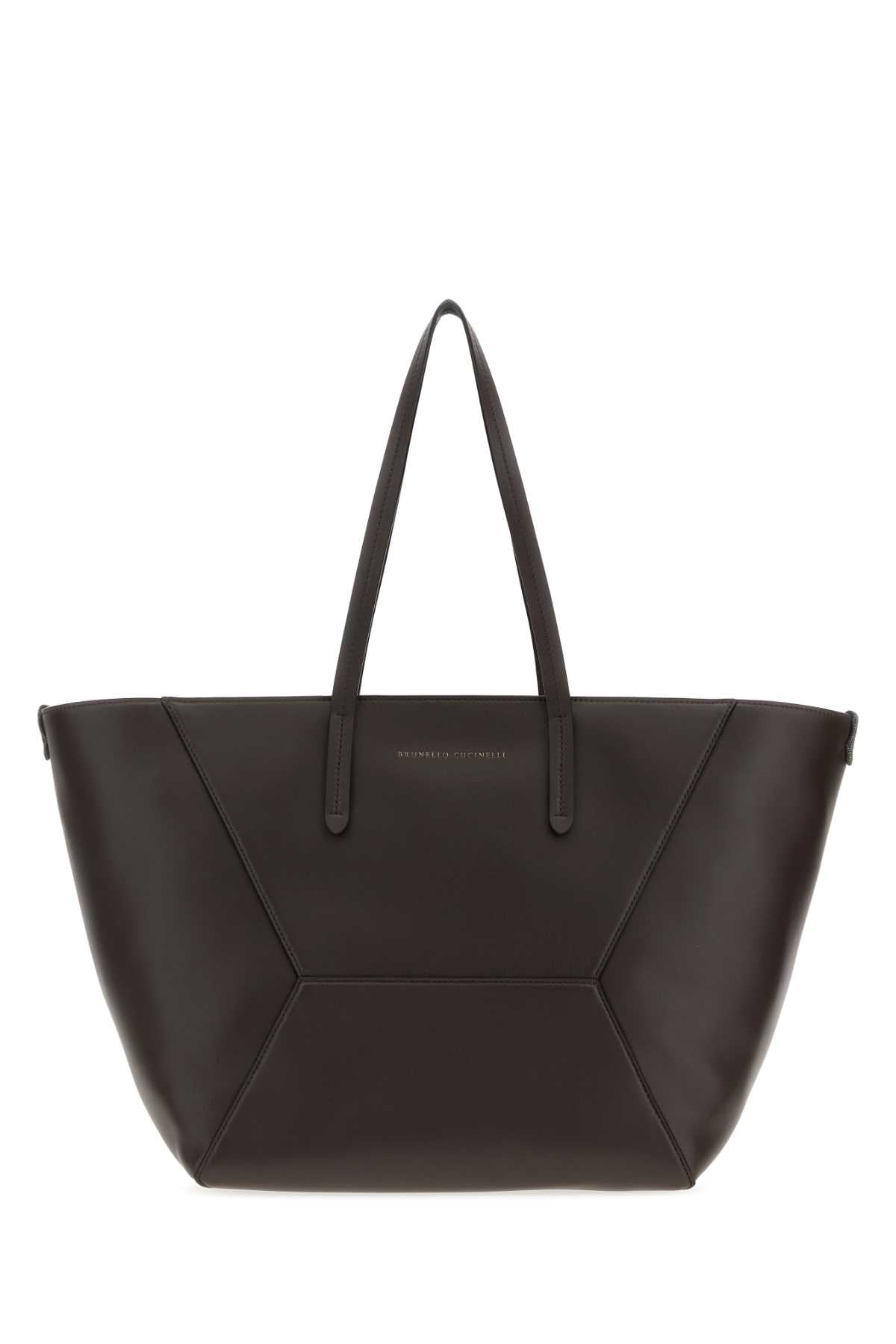 Brunello Cucinelli Women Brown Leather Shopping Bag BRUNELLO CUCINELLI