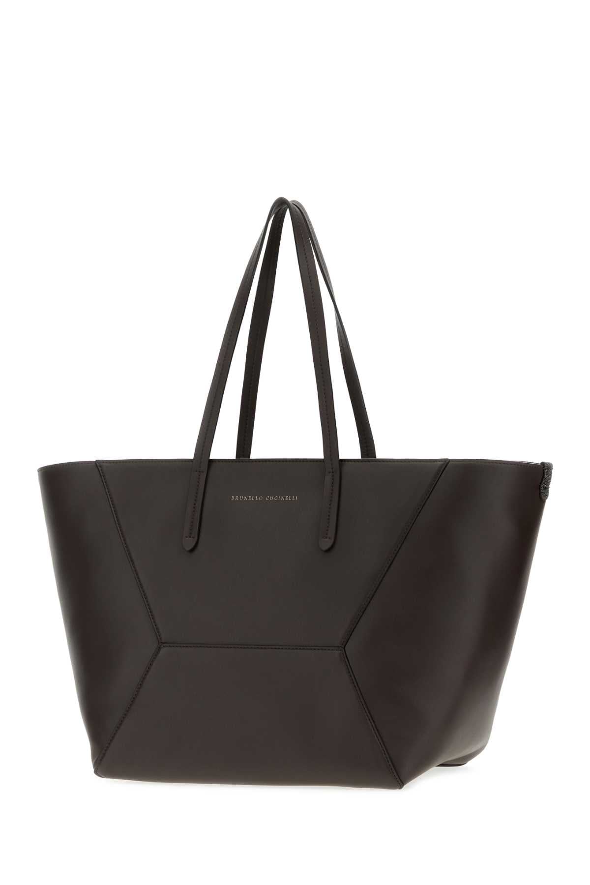 Brunello Cucinelli Women Brown Leather Shopping Bag BRUNELLO CUCINELLI