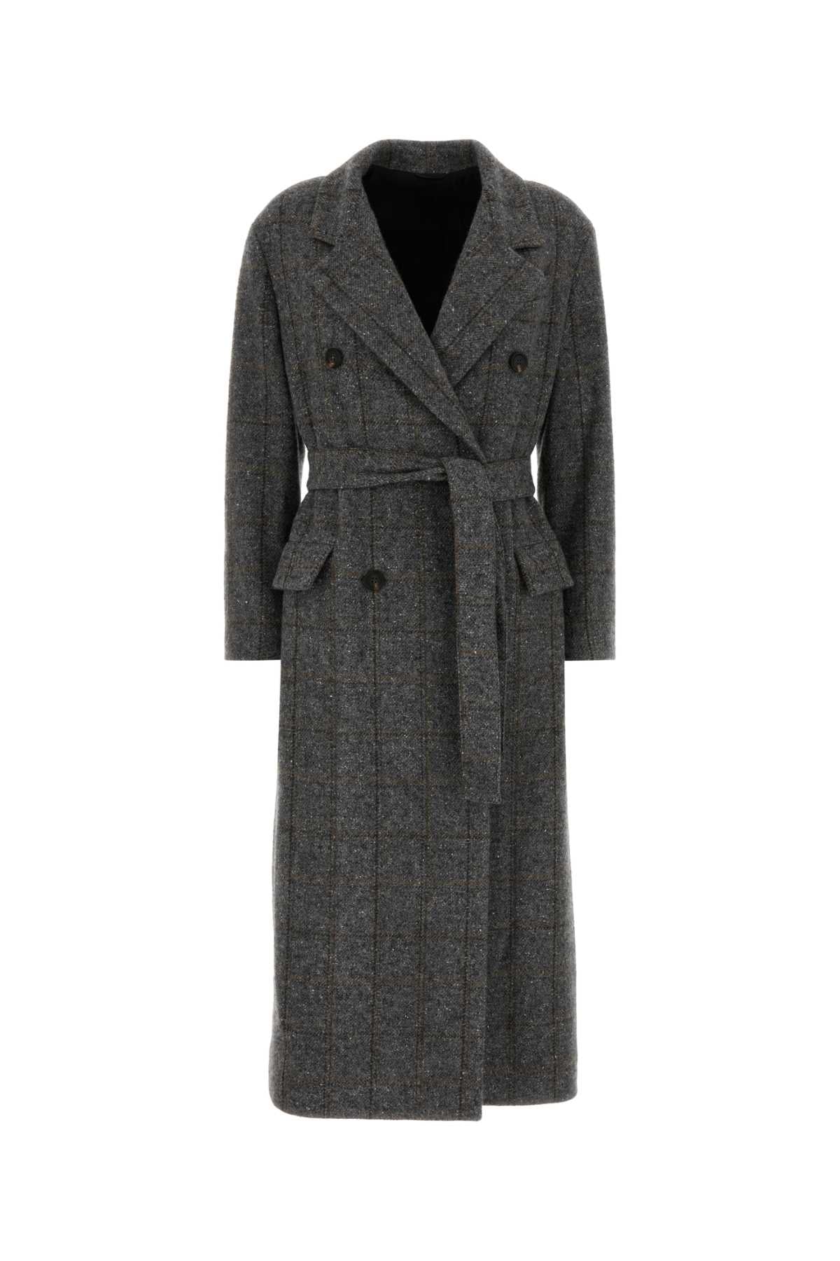 Brunello Cucinelli Women Embroidered Alpaca Blend Coat BRUNELLO CUCINELLI