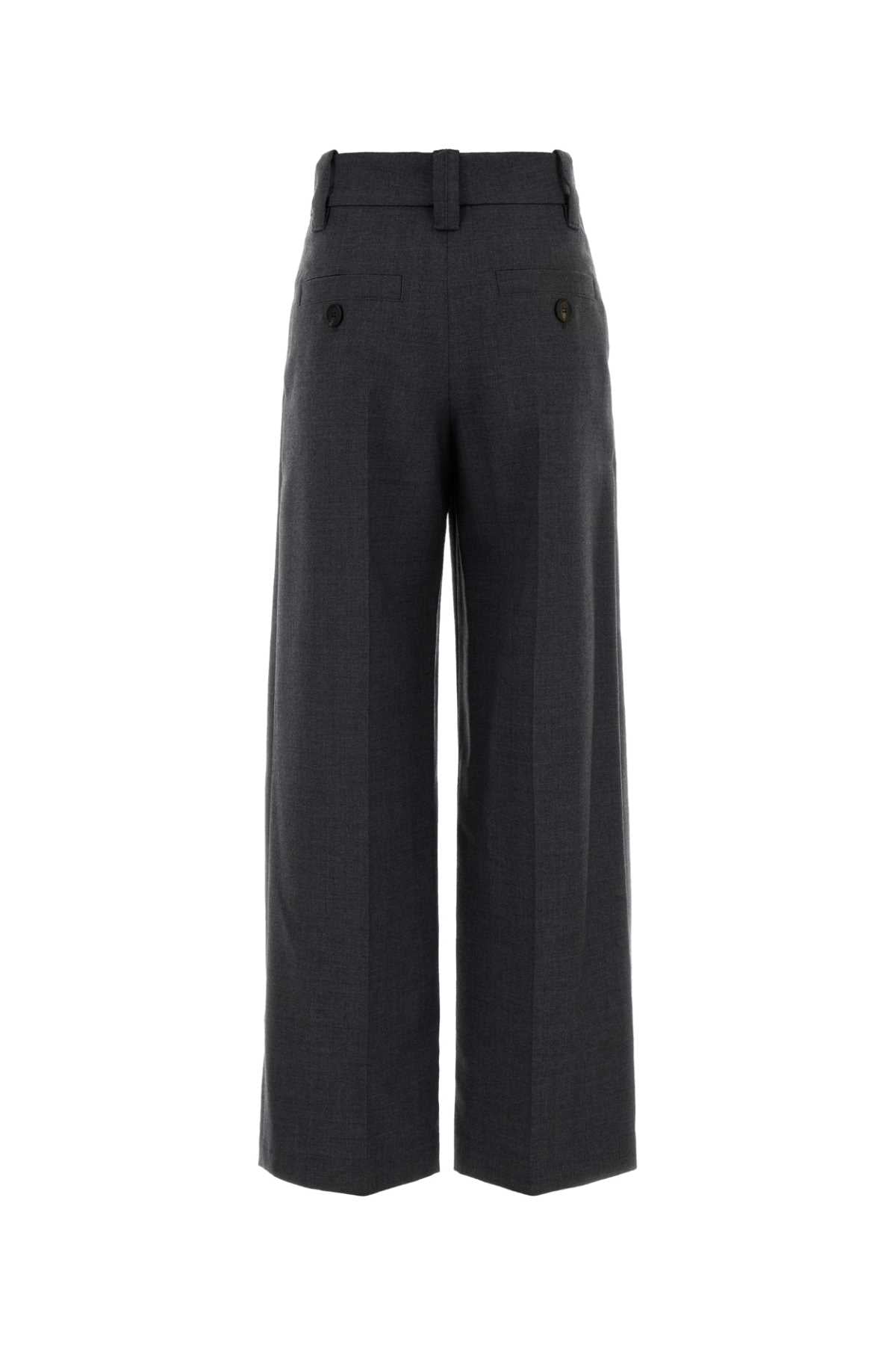 Brunello Cucinelli Women Charcoal Wool Wide-Leg Pant BRUNELLO CUCINELLI
