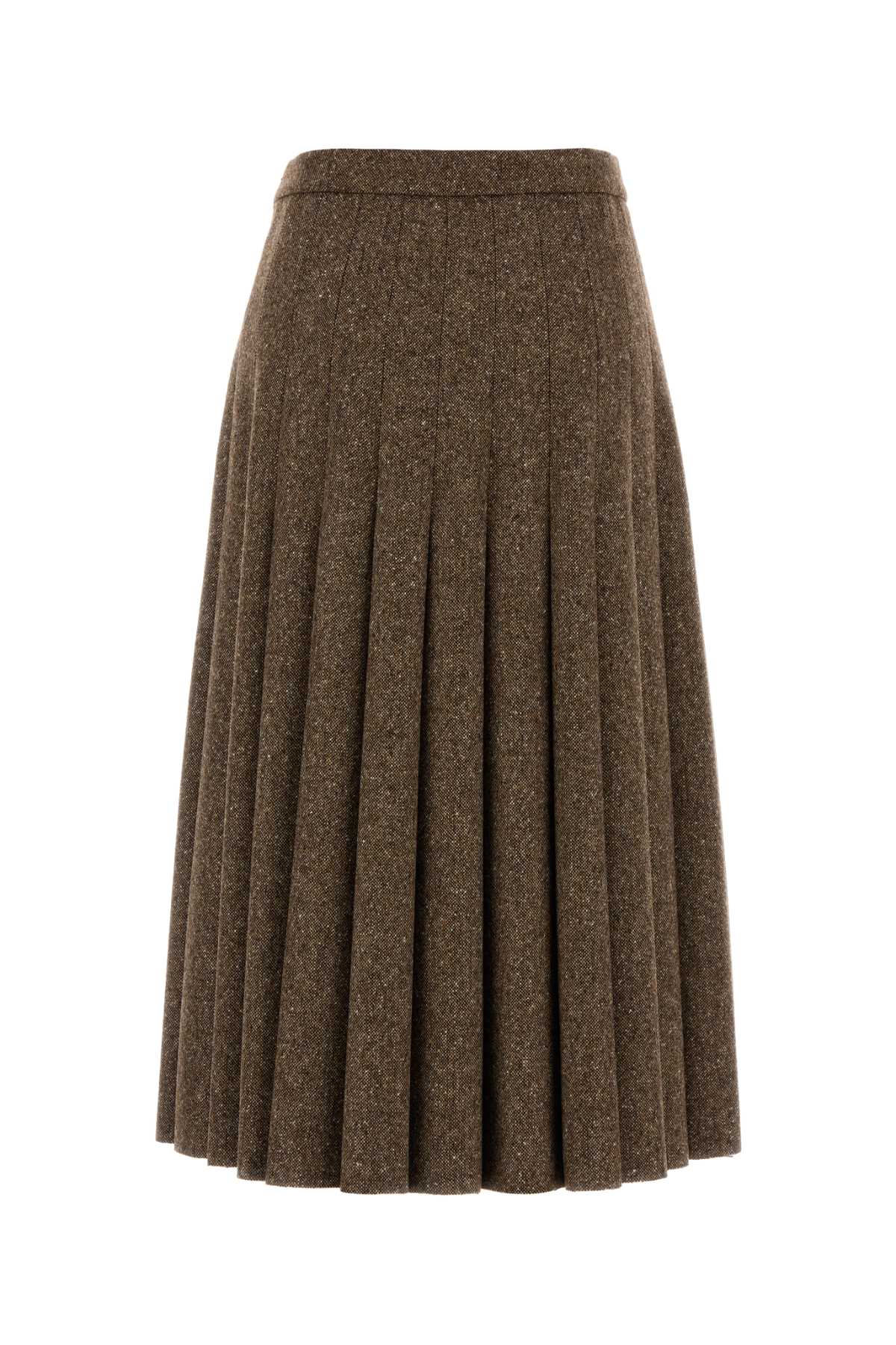 Brunello Cucinelli Women Melange Brown Wool Blend Skirt BRUNELLO CUCINELLI