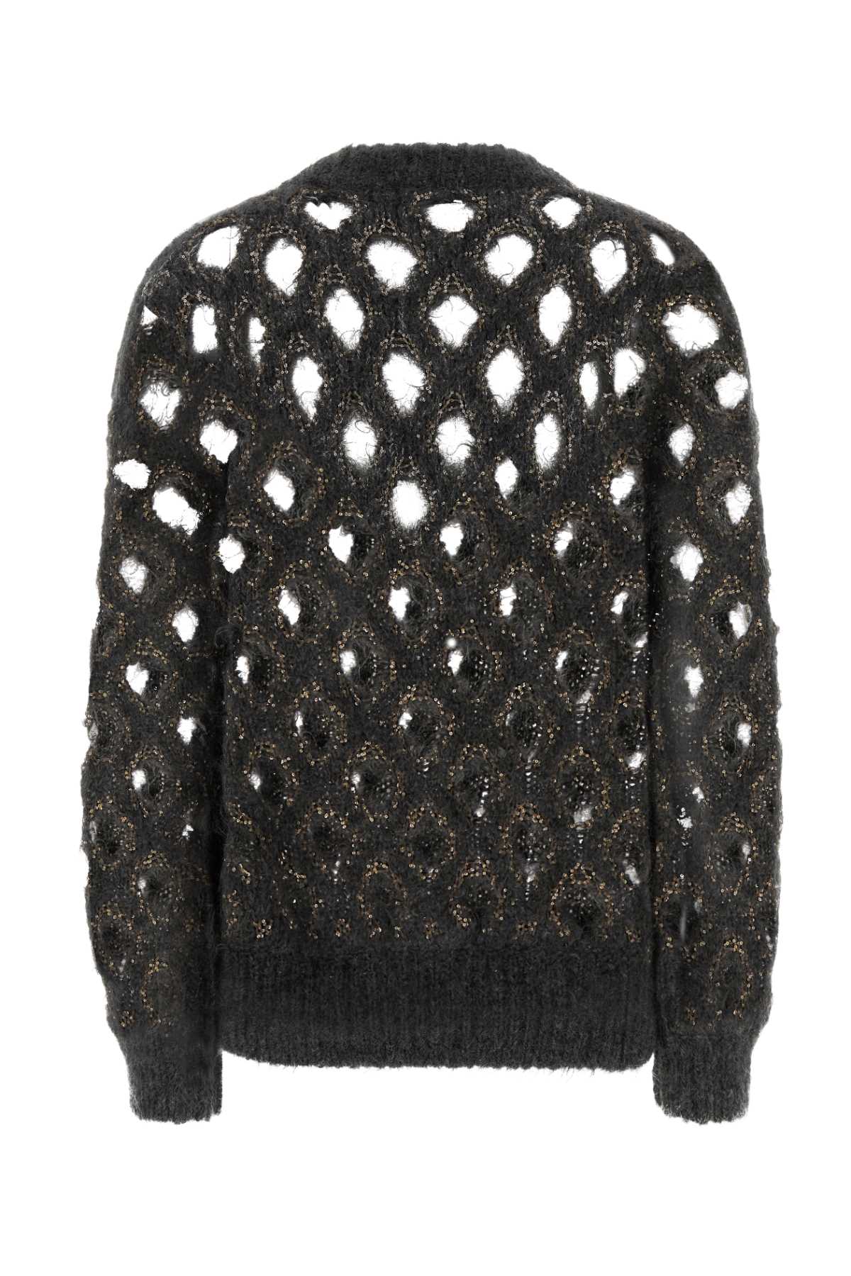 Brunello Cucinelli Women Dark Grey Mohair Blend Oversize Sweater BRUNELLO CUCINELLI