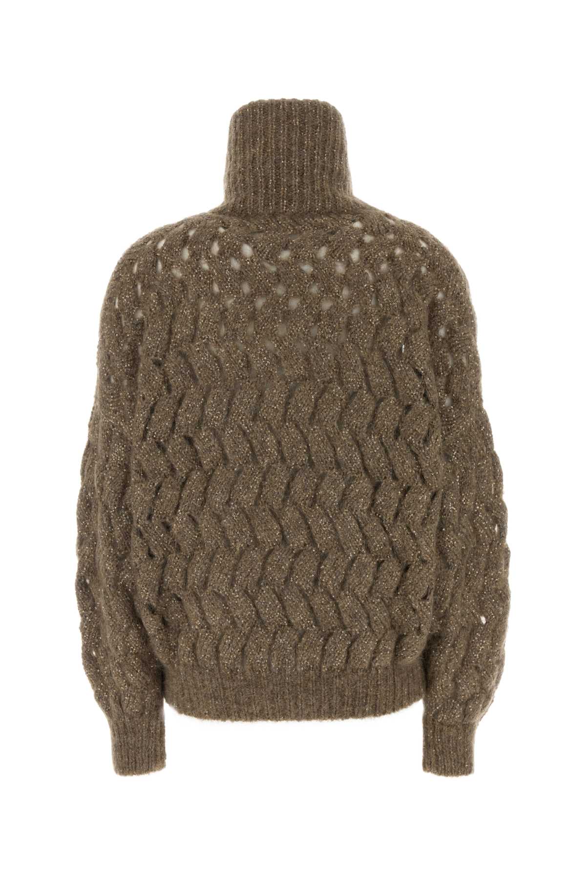 Brunello Cucinelli Women Mud Mohair Blend Cardigan BRUNELLO CUCINELLI