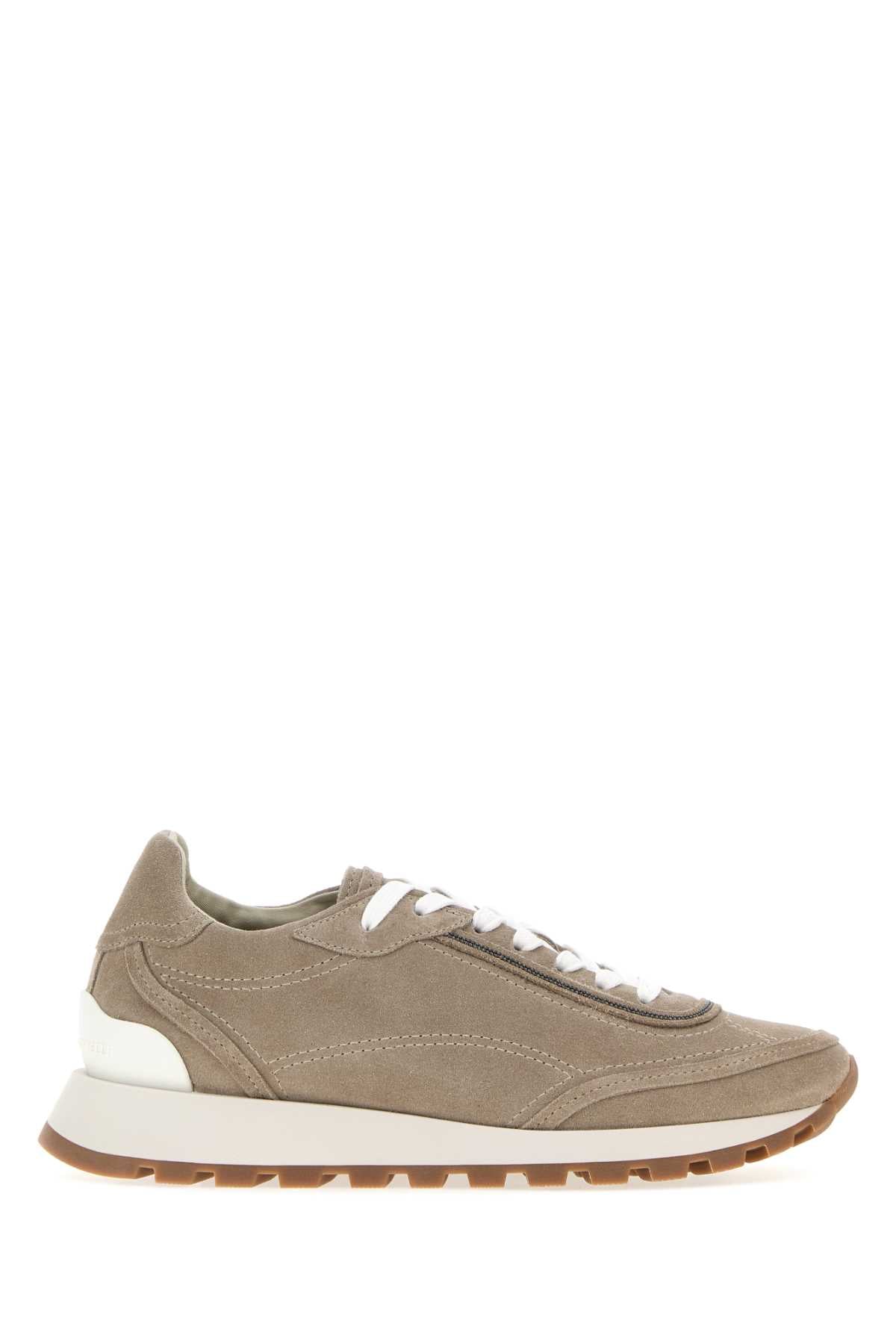 Brunello Cucinelli Women Dove Grey Suede Sneakers BRUNELLO CUCINELLI