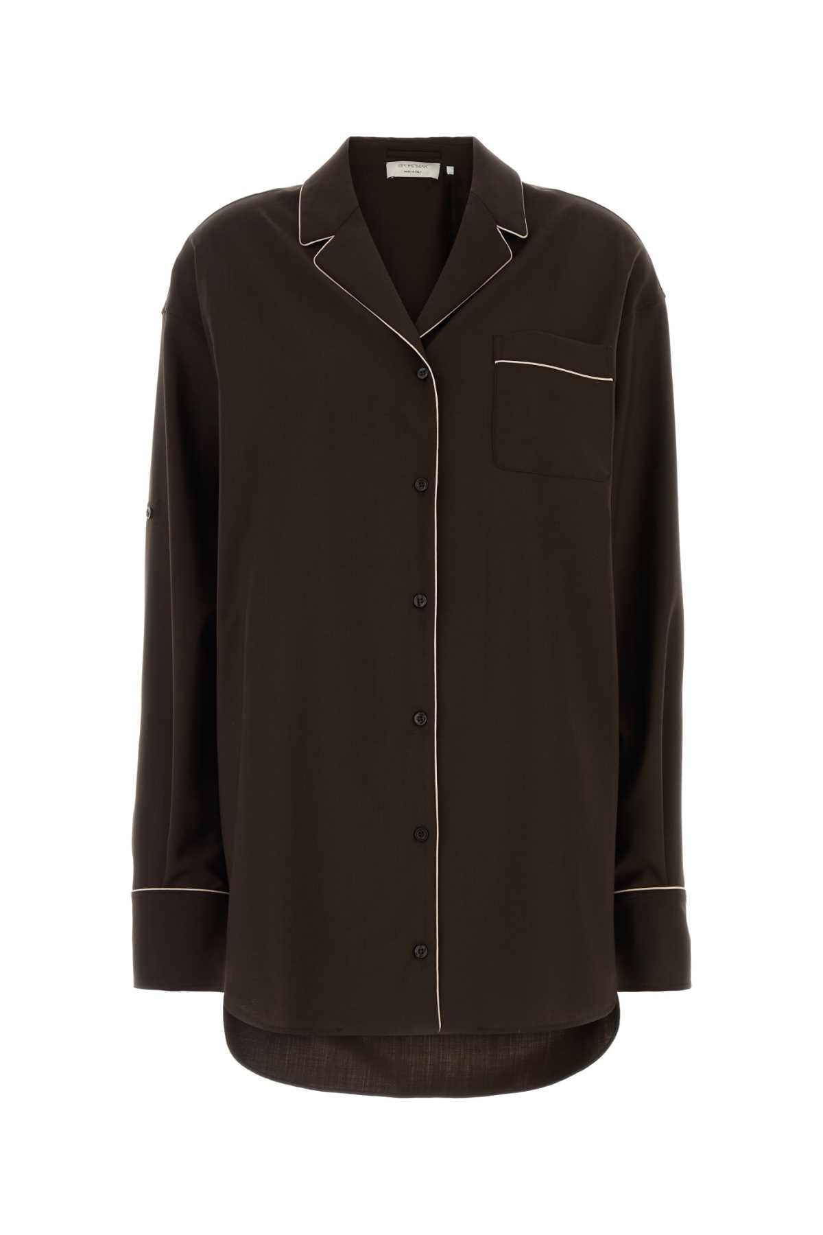 Sportmax Women Brown Wool Alice Shirt SPORTMAX