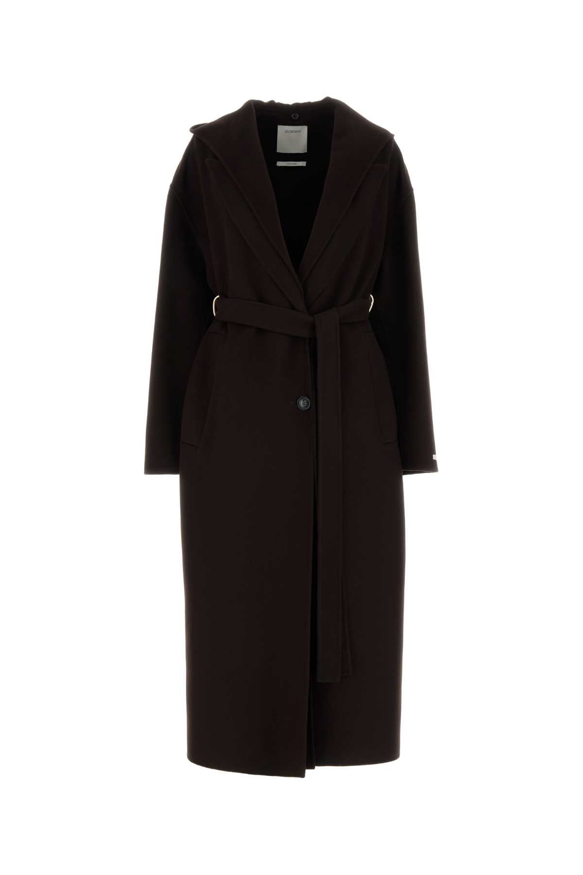 Sportmax Women Brown Wool Olmo Coat SPORTMAX