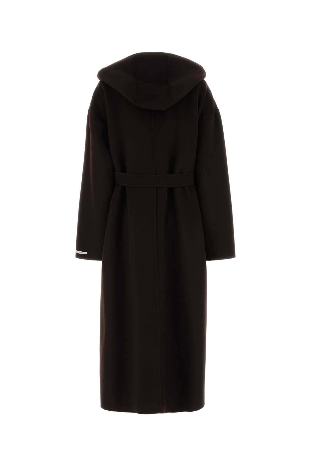 Sportmax Women Brown Wool Olmo Coat SPORTMAX