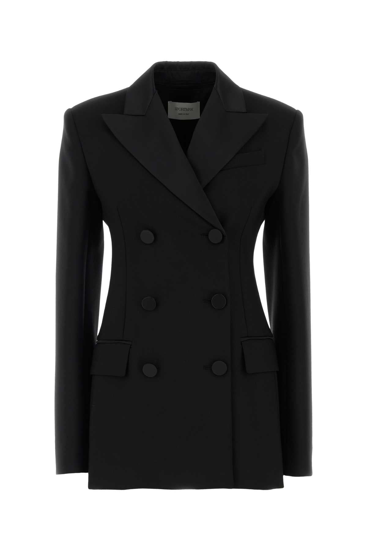 Sportmax Women Black Wool Elica Blazer SPORTMAX